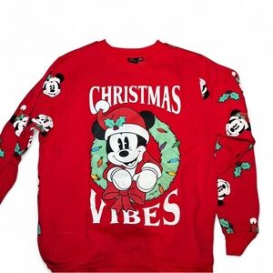 Disney Red Christmas Crewneck Sweater